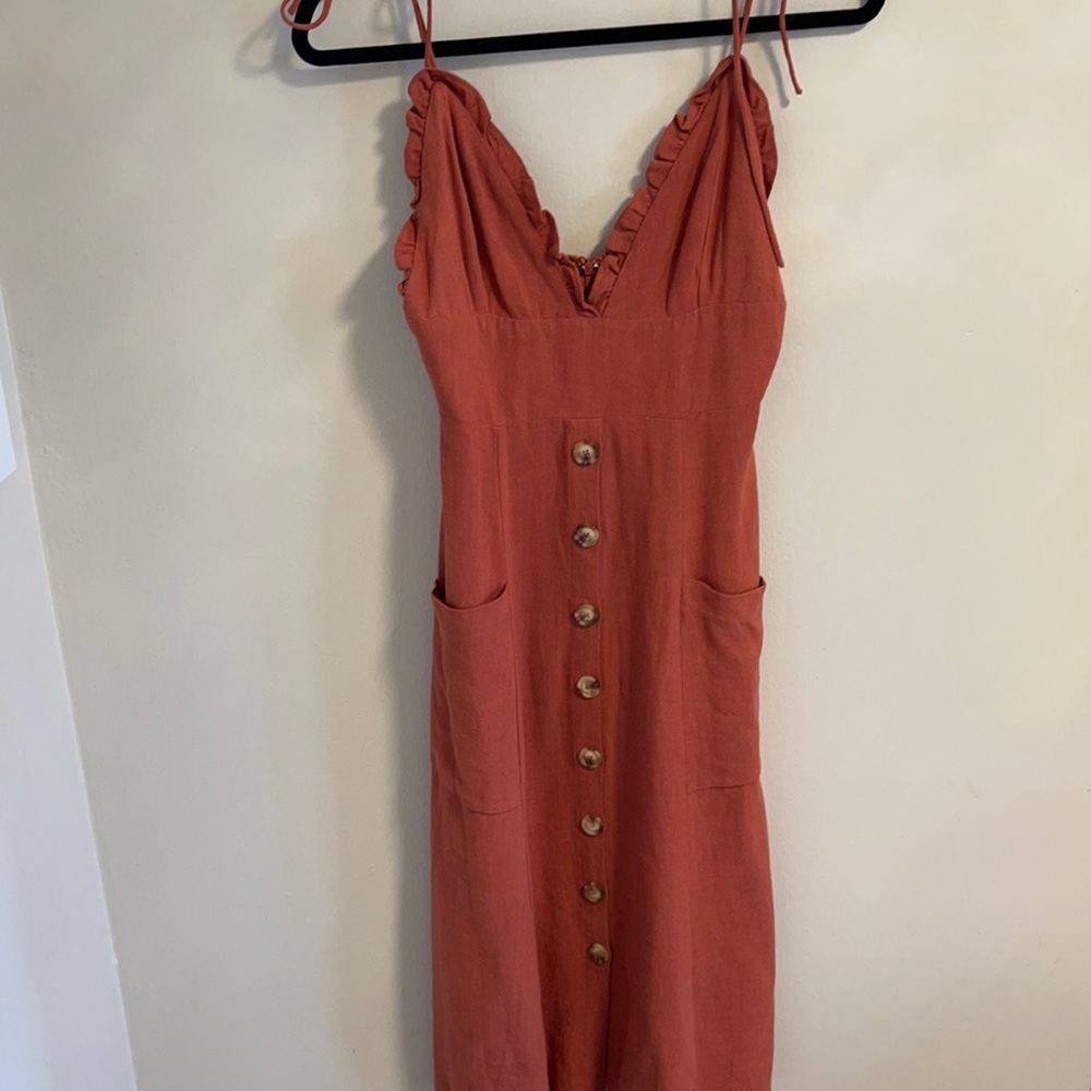 Lulus burnt orange midi straps - NEVER WORN